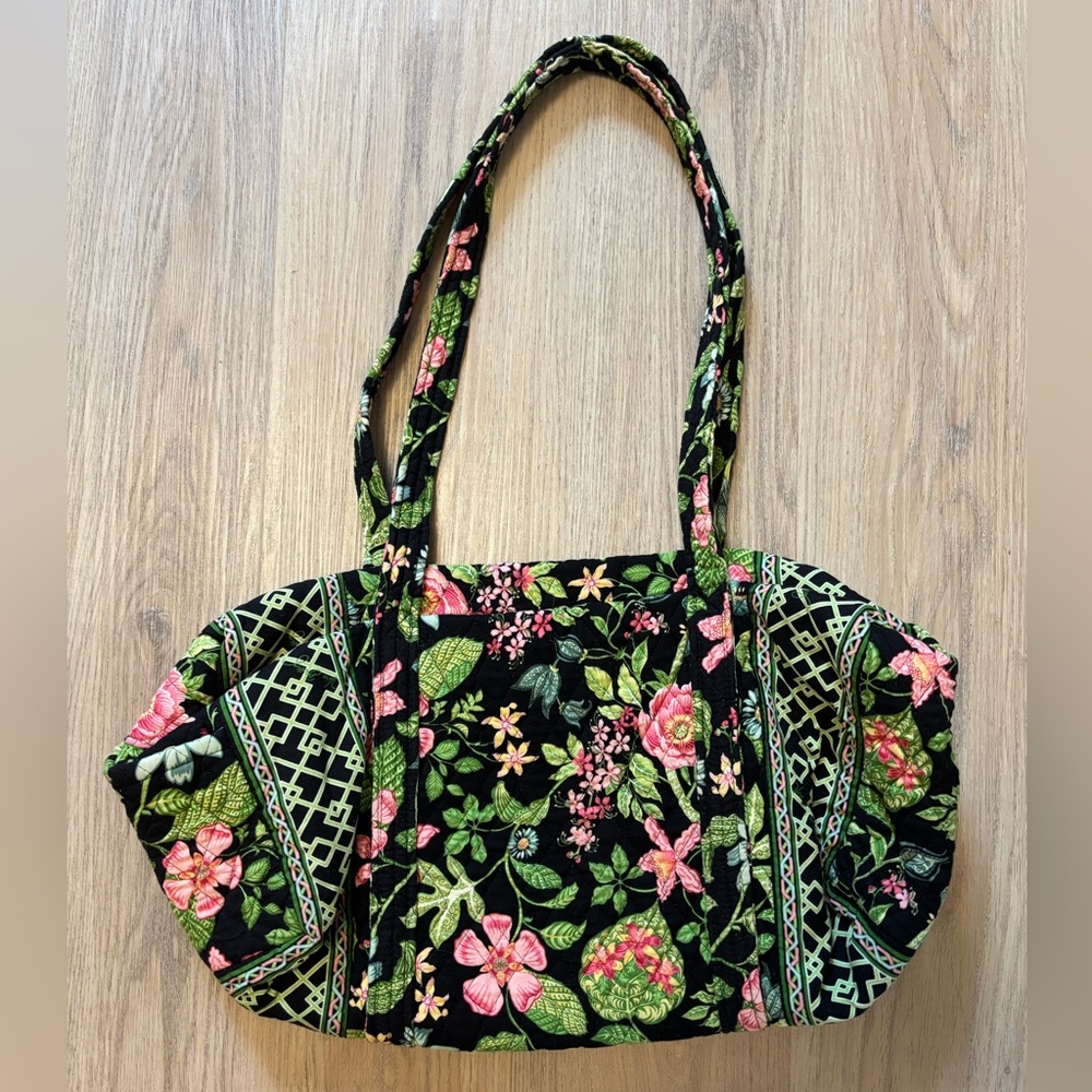 Vera Bradley Green Floral Cotton Duffel